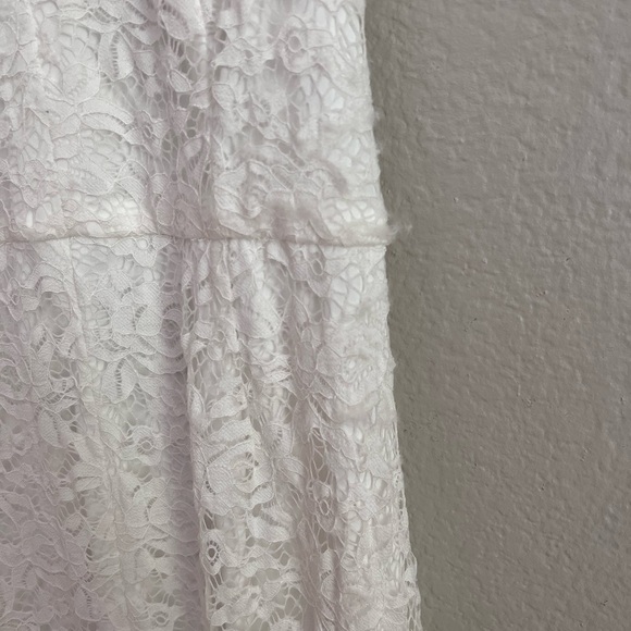 Your Hand in Mine White Lace Flutter Sleeve Maxi Dress - Picture 7 of 9